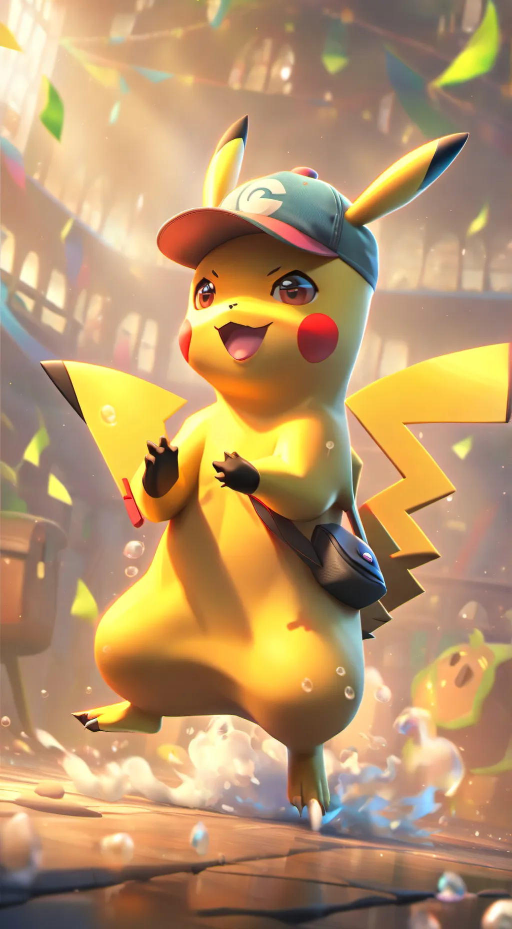 ai character: Mini Pikachu  background