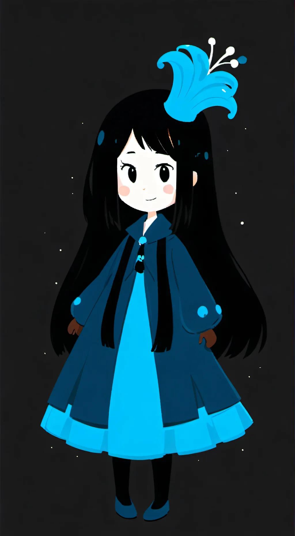 ai character: Blue leafy background