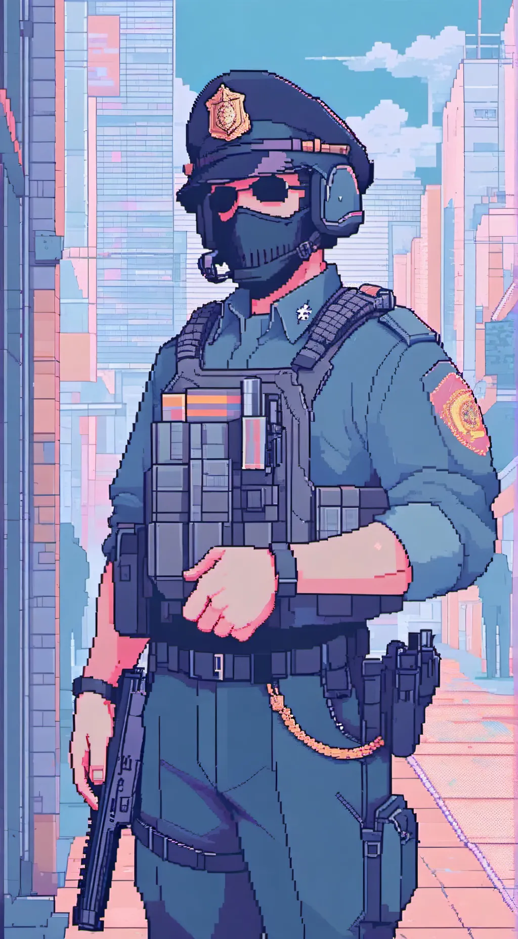 ai character: policia Sebastian background