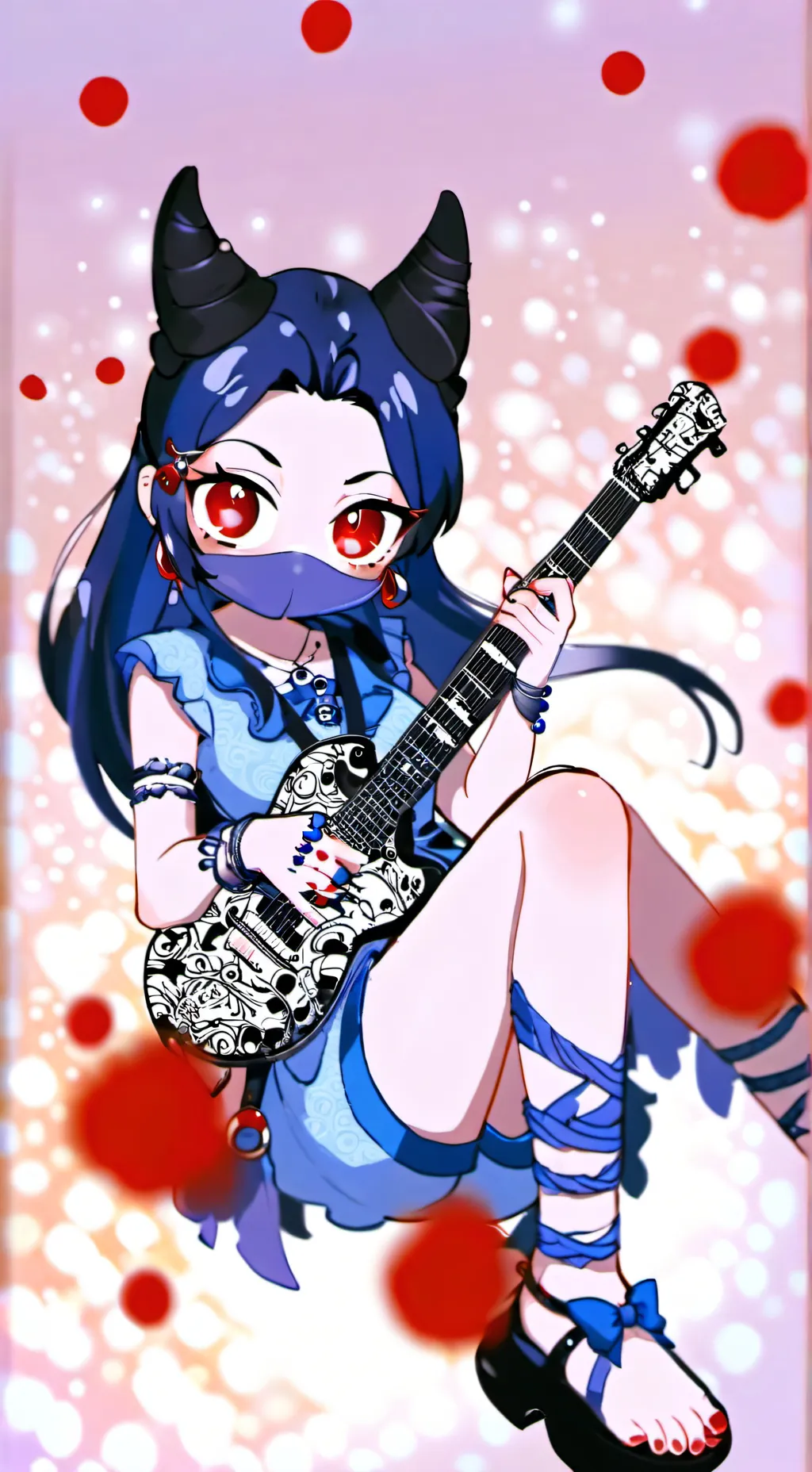 ai character: blue pie baby background