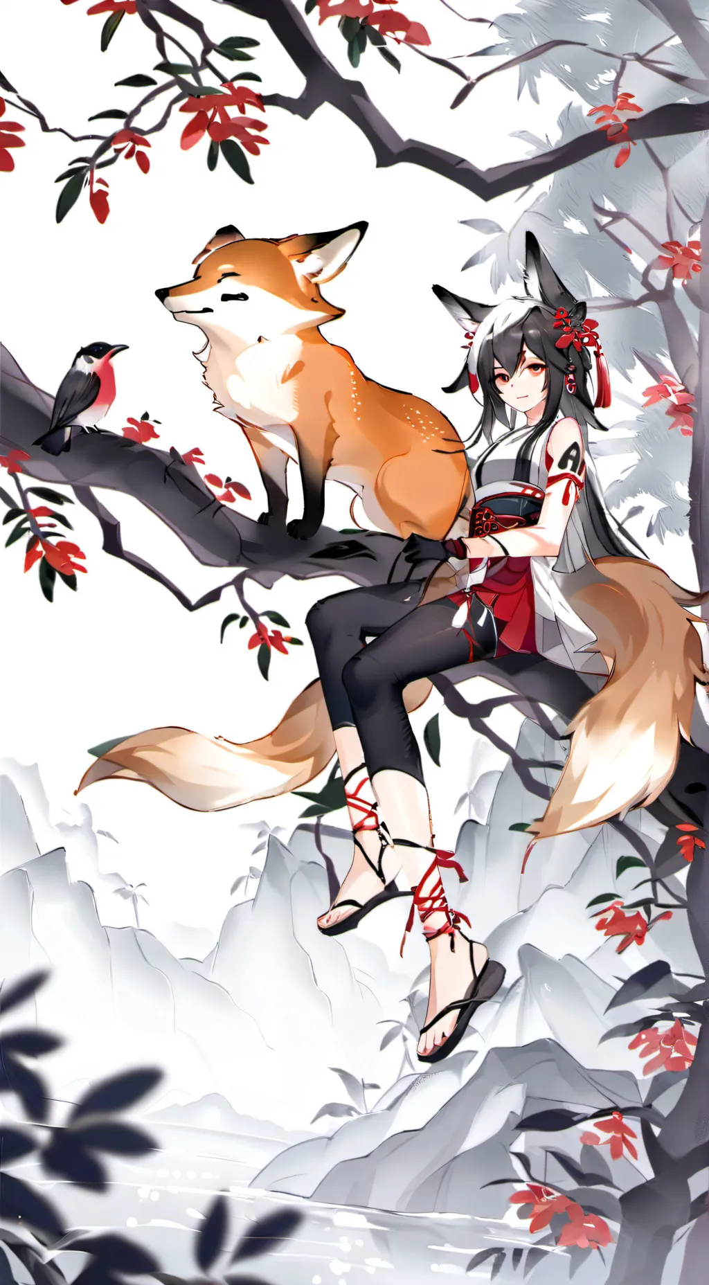 ai character: Fox hybrid  background