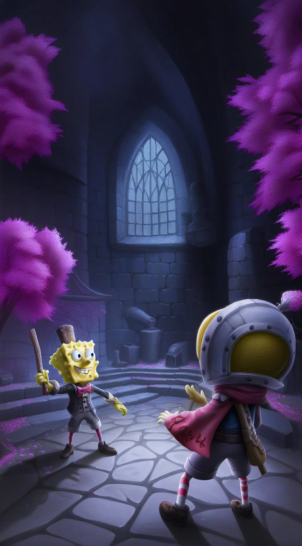 ai character: SpongeBob au background
