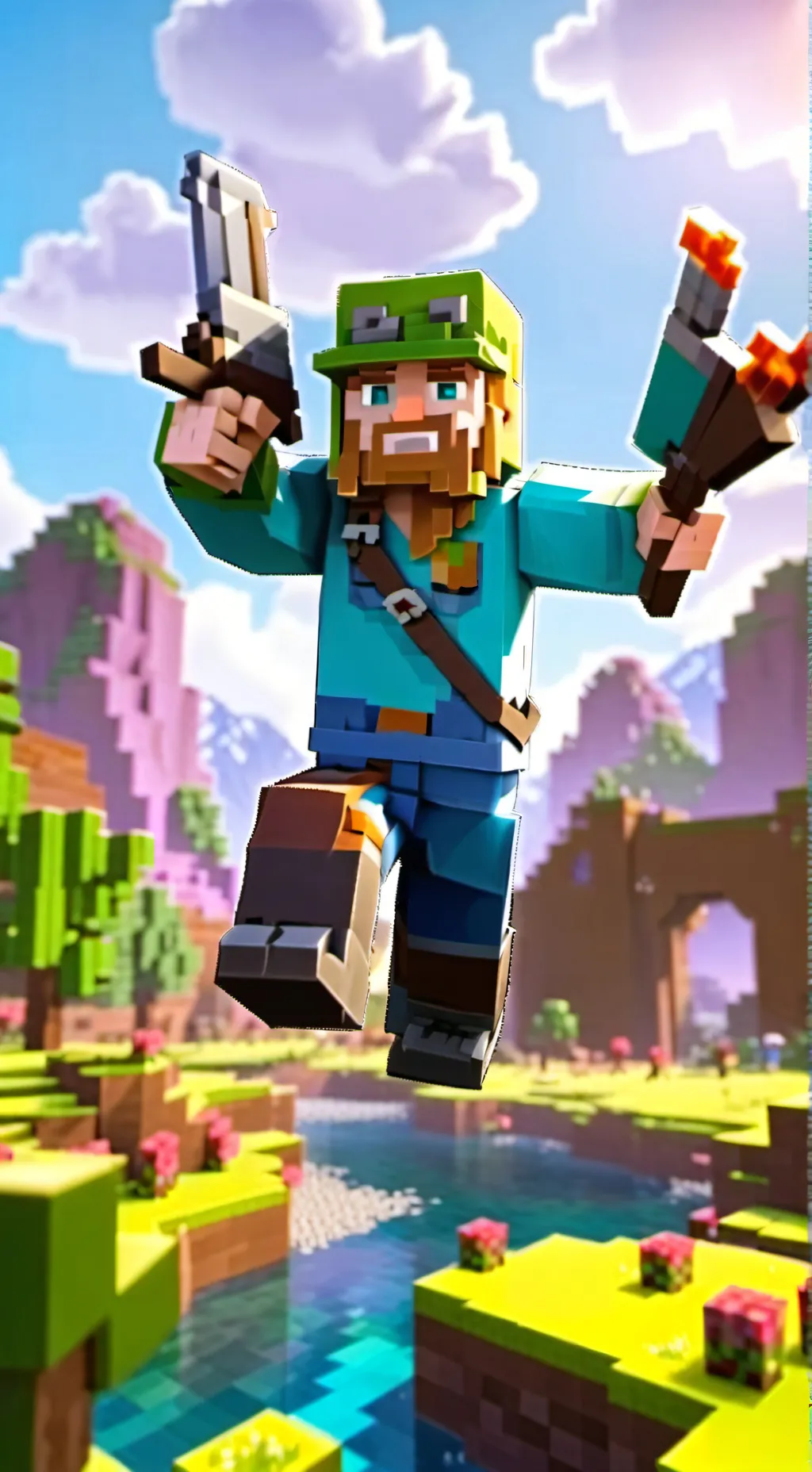 ai character: Minecraft life background
