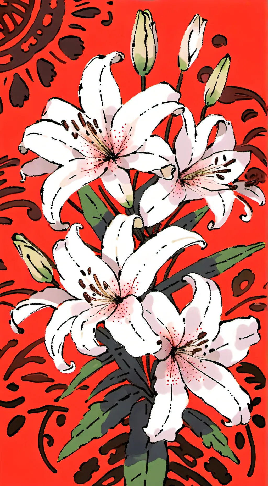 ai character: White Lily Cookie  background