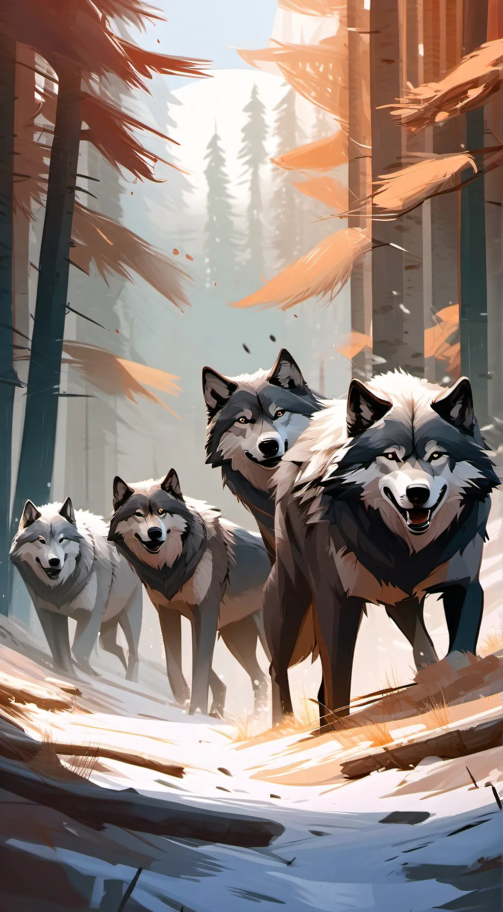ai character: Rescued wolf pack  background