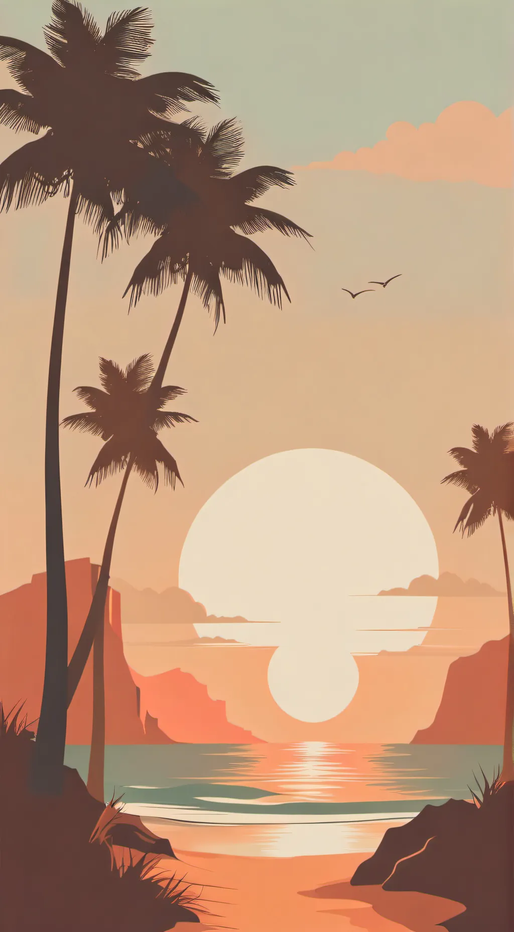 ai character: beach-beach background