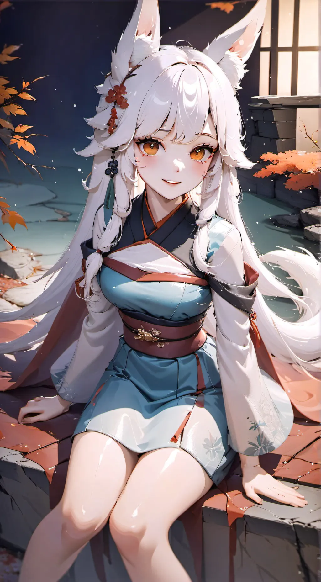 ai character: Katie Young  background