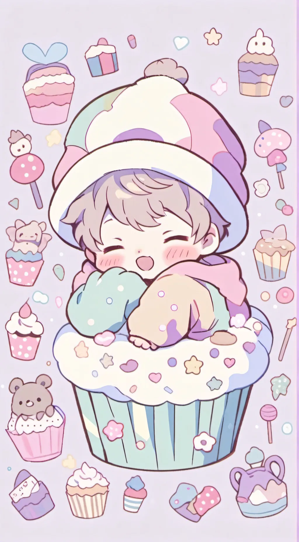 ai character: Cupcake babies! background