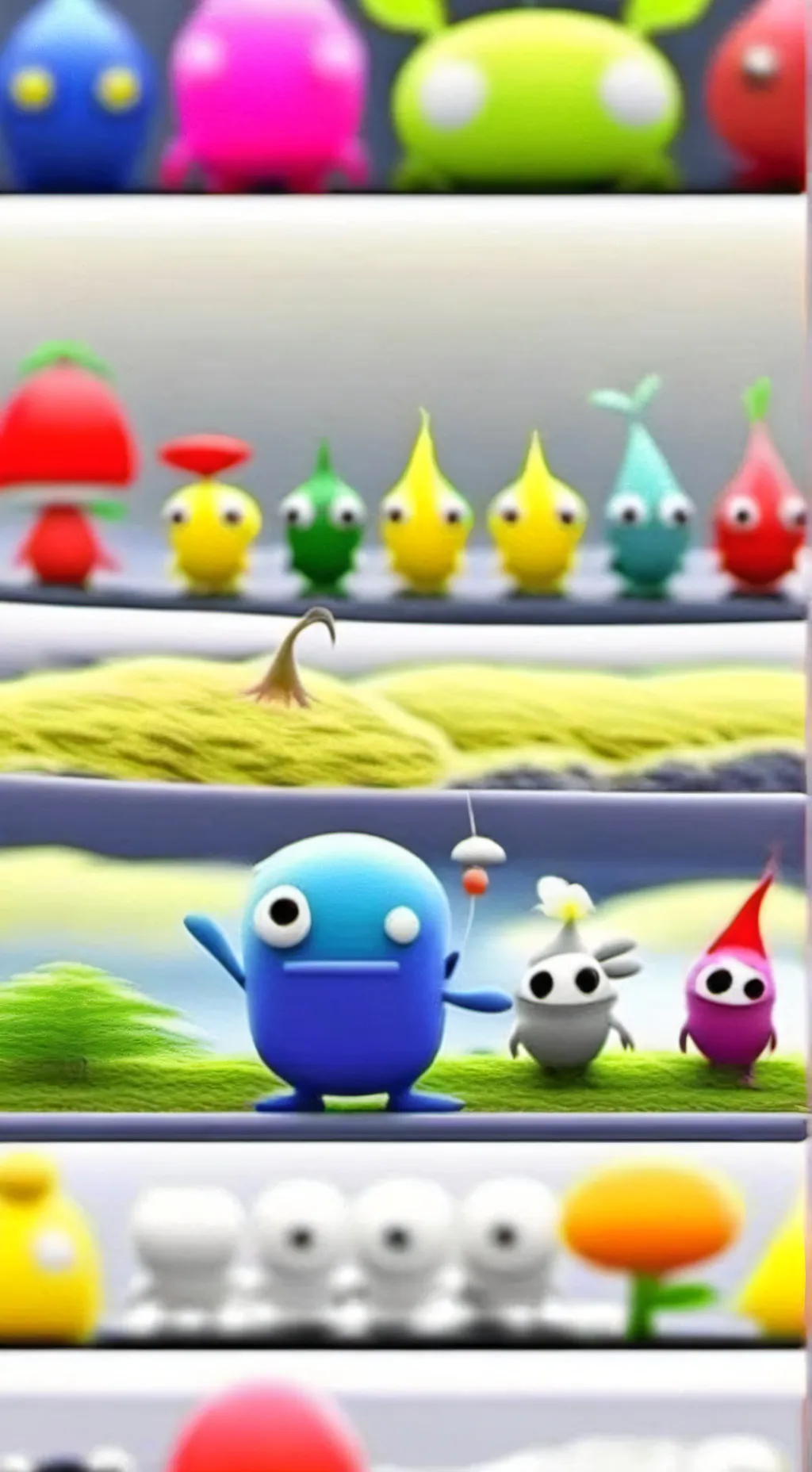 ai character: Pikmin❤️💛💙 background
