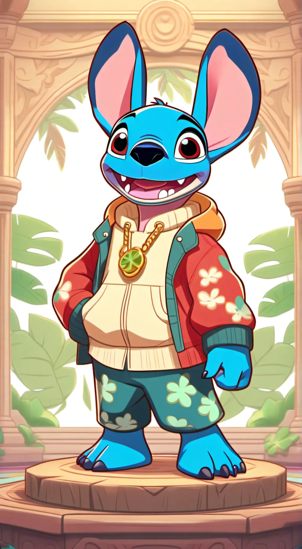 ai character: Rapper stitch background
