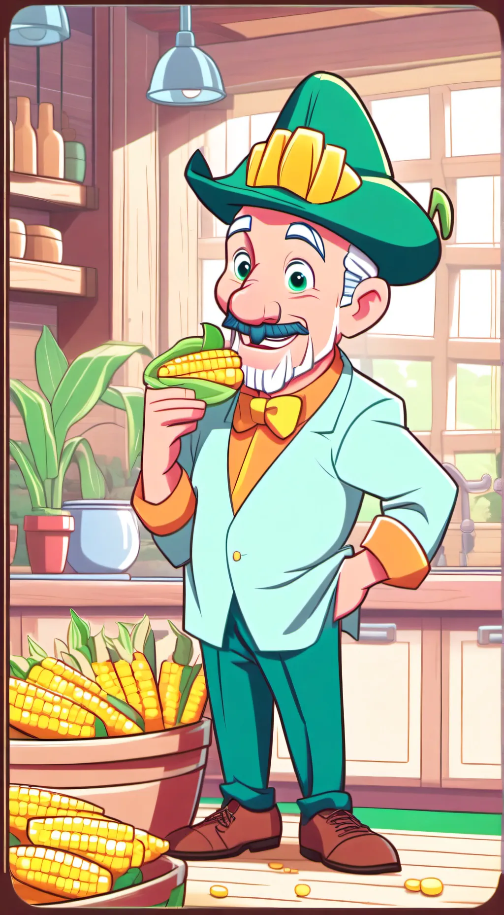 ai character: Cornz world background