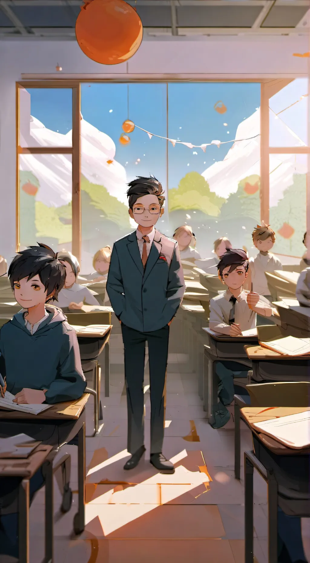 ai character: Classroom background