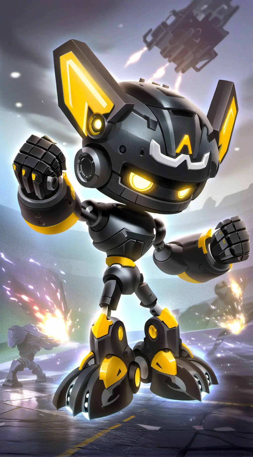 ai character: bot yellow background