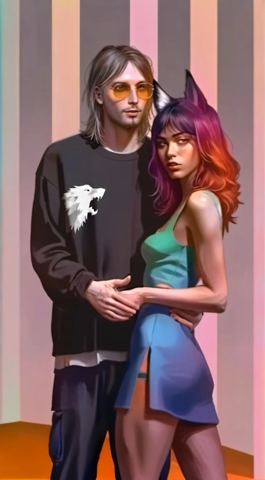 ai character: Kurt Cobain & Y/N background