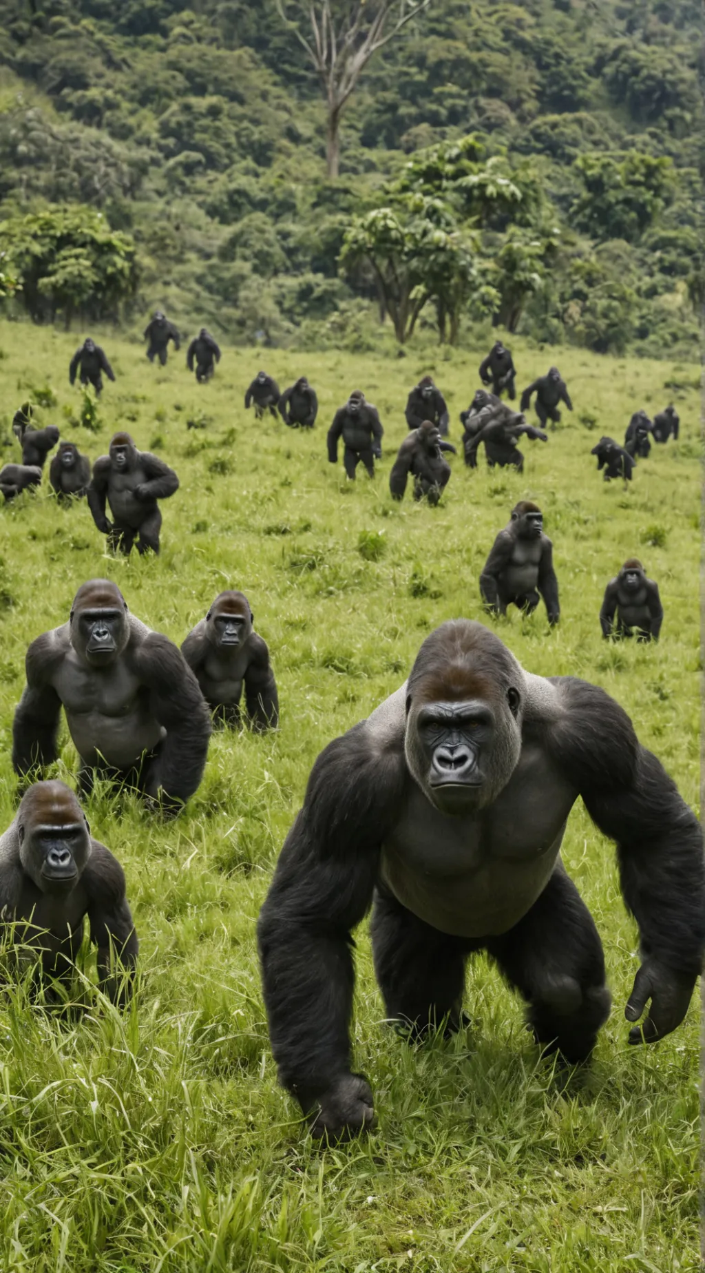 ai character: 100Gorilla vs 1Man background