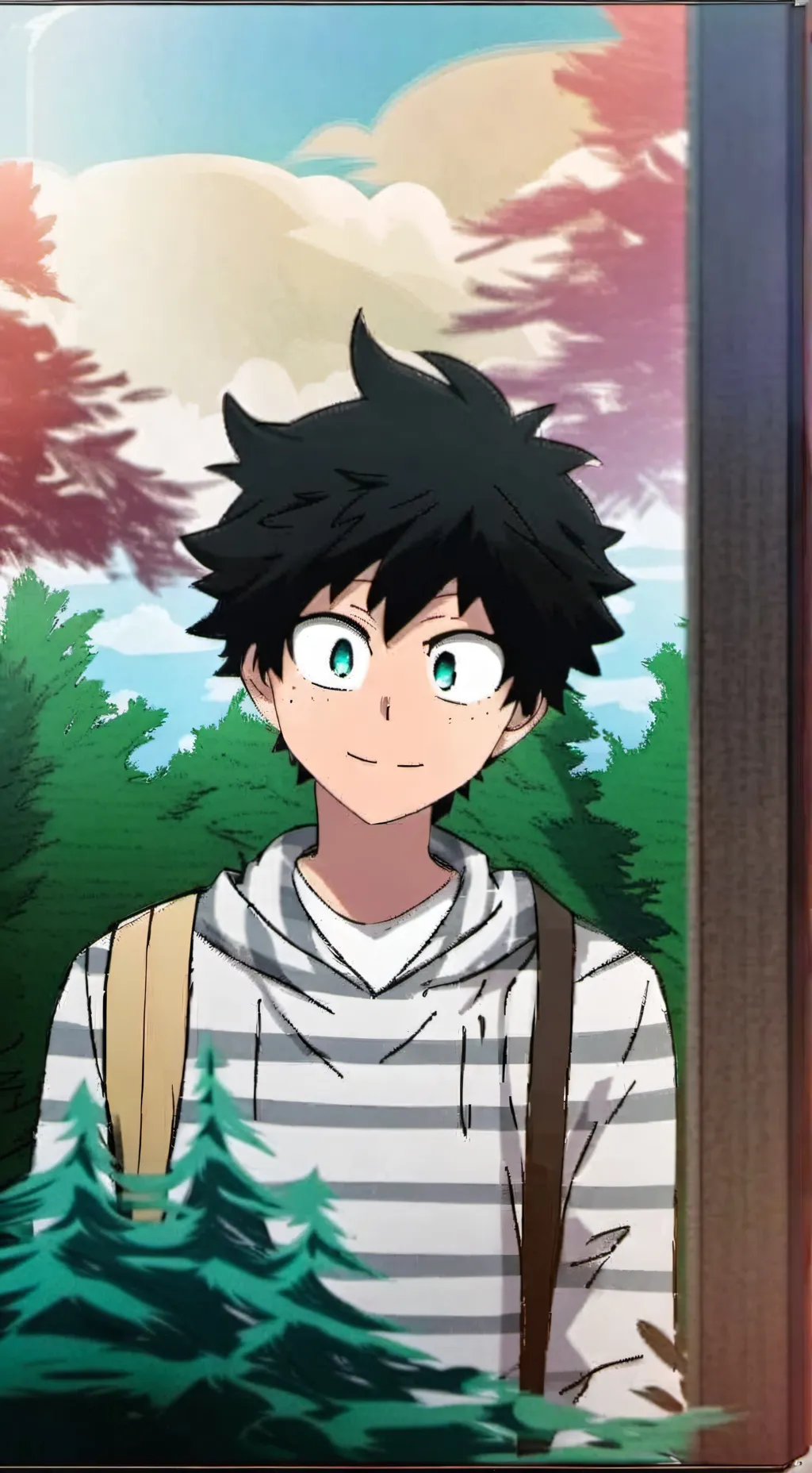 ai character: Mha pool cleaning  background