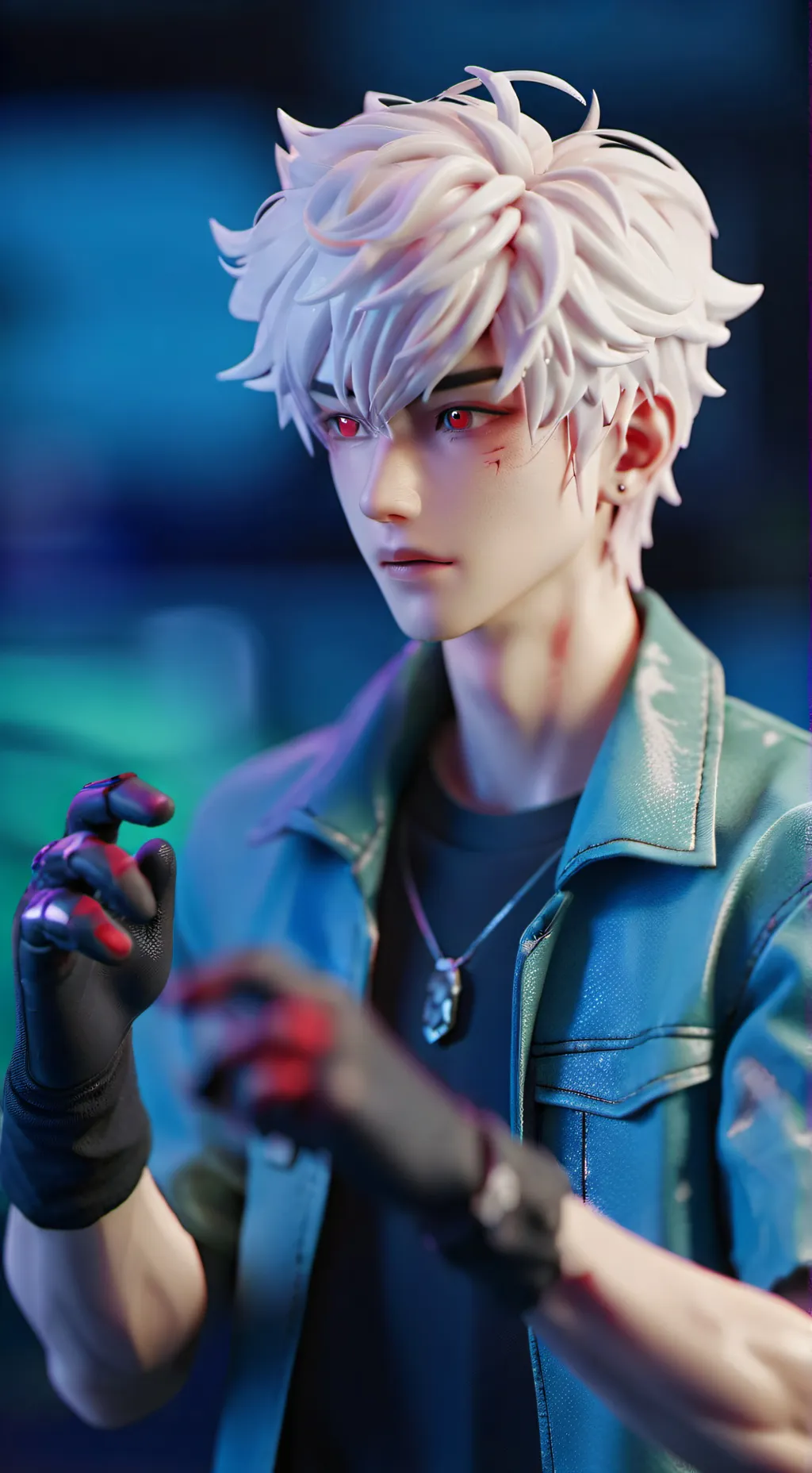 ai character: neon reneon  background