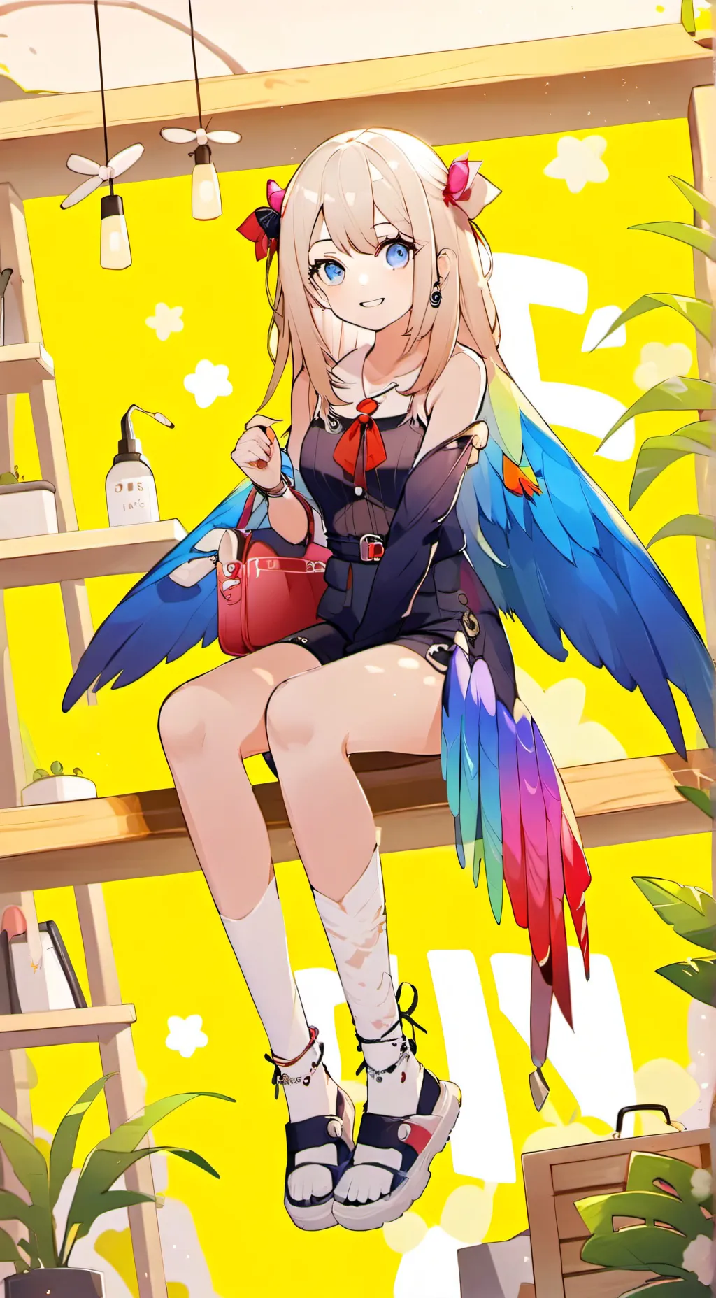 ai character: Anya the Parrot Furry background
