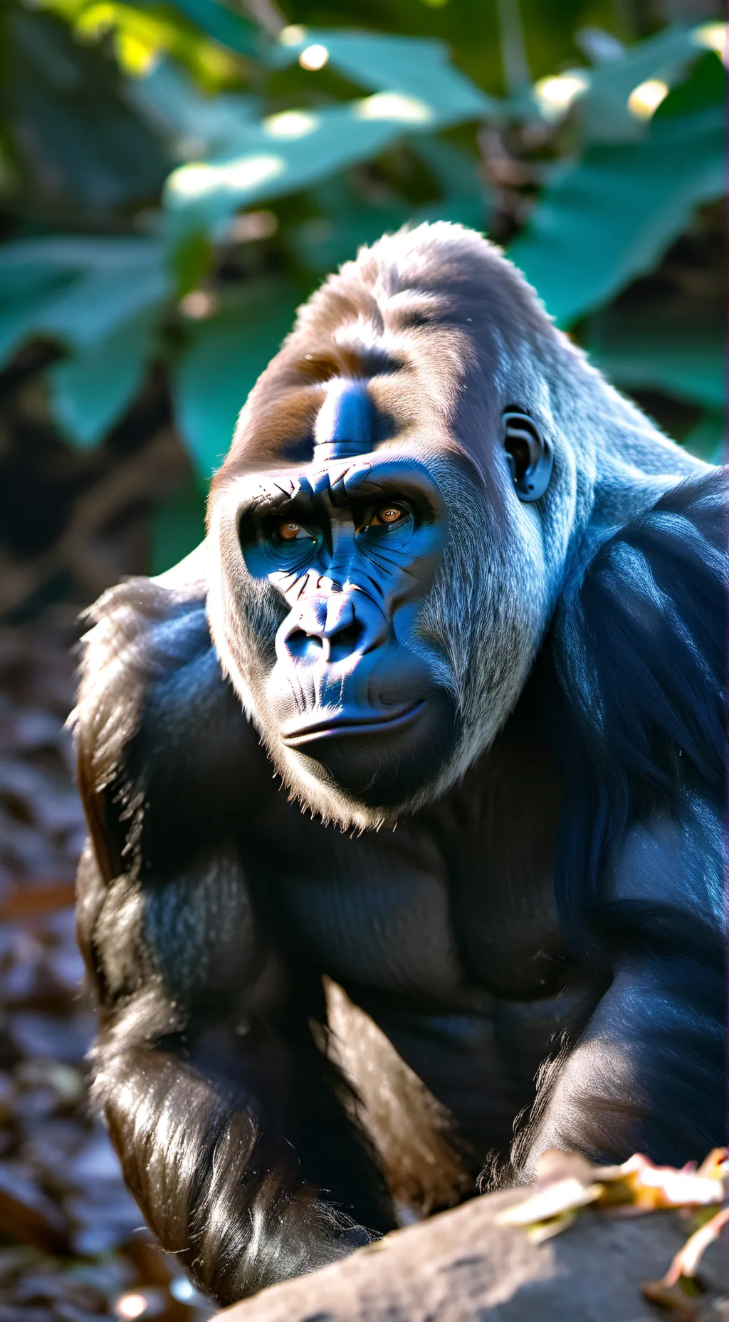 ai character: 1 gorrila vs 100 m background