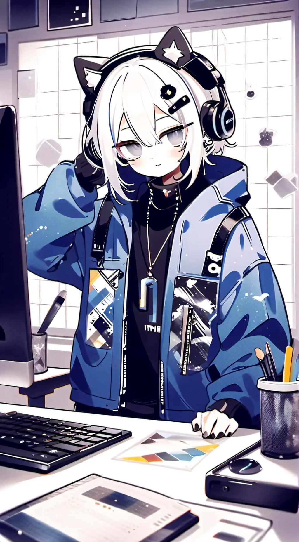 ai character: Pixel background