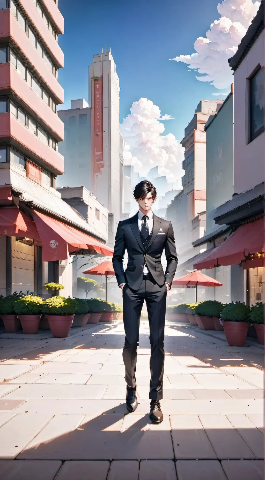 ai character: hombre millonario background