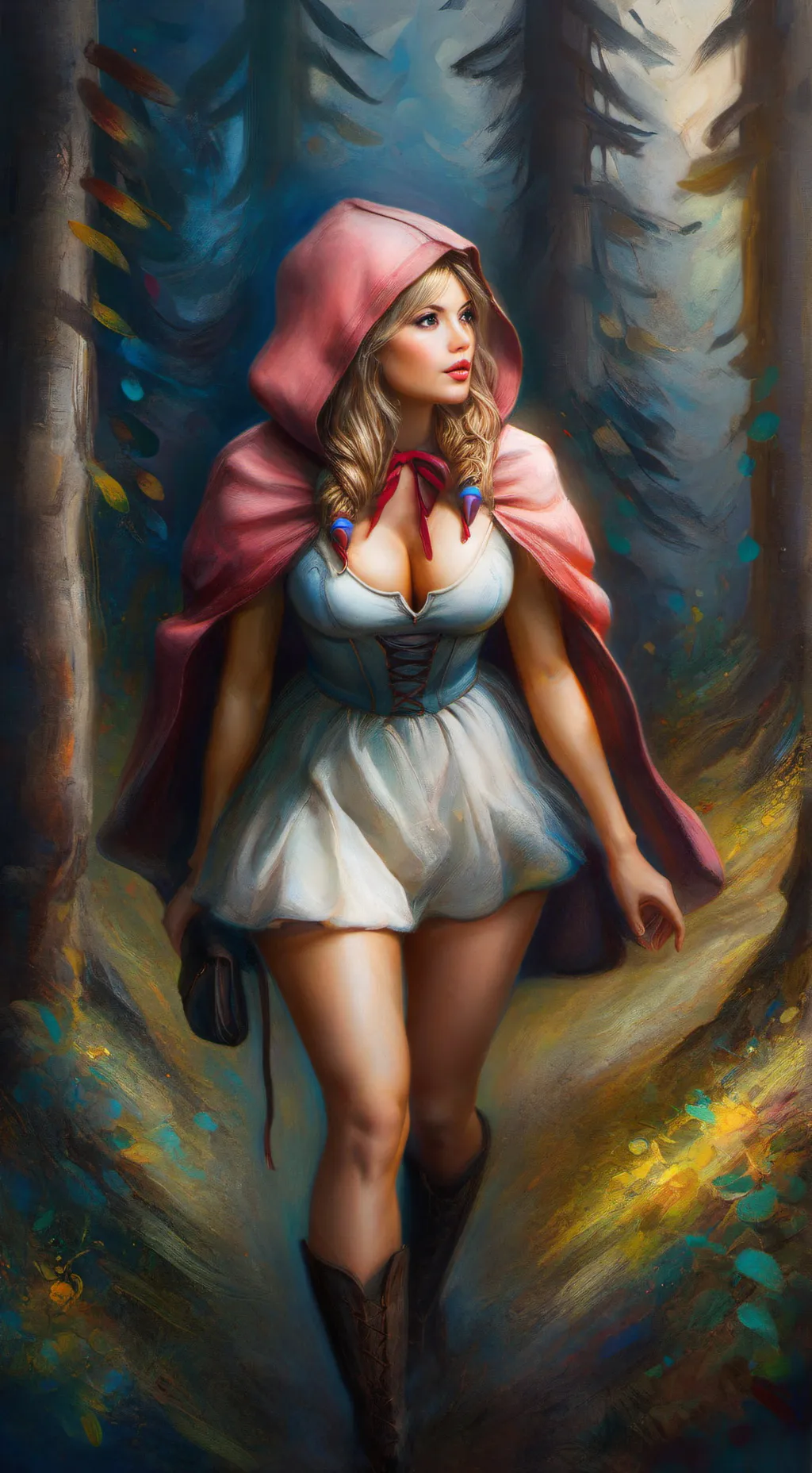 ai character: Pink Riding Hood background