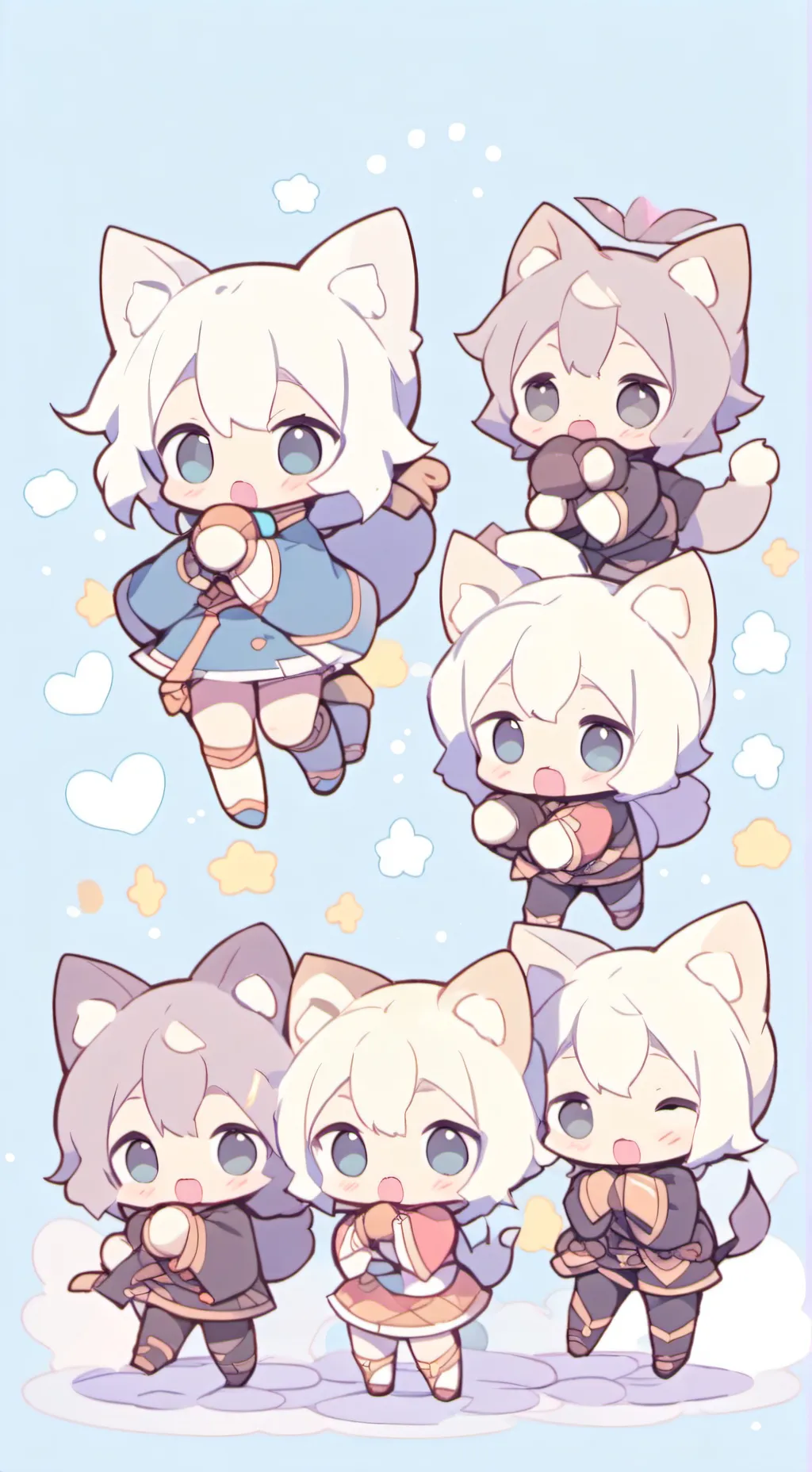 ai character: Bebes nekos background