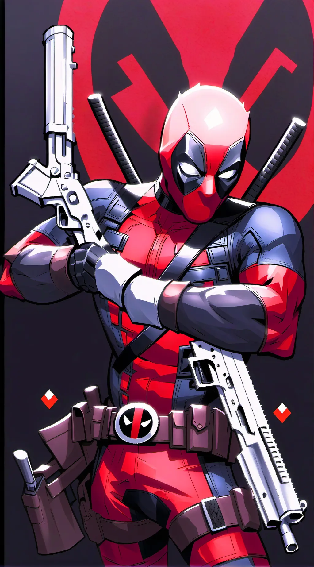 ai character: deadpool COMIC  background