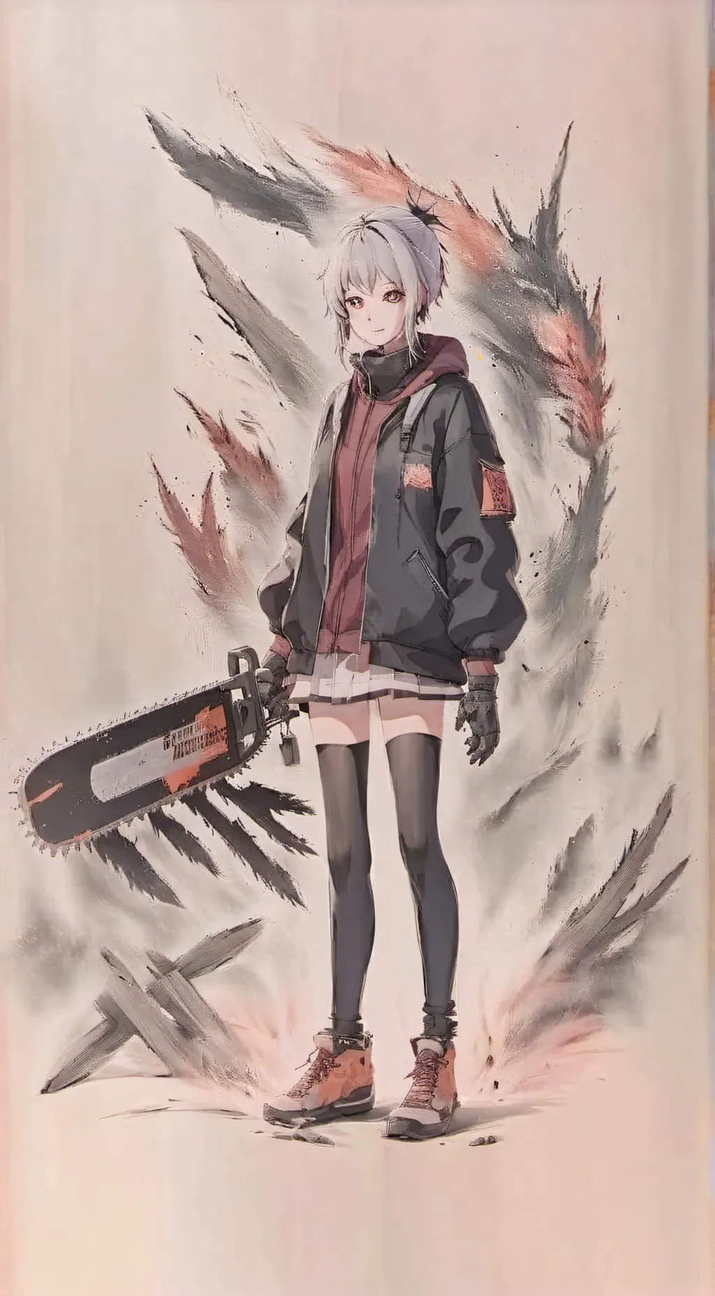 ai character: chainsaw man/♀️ background