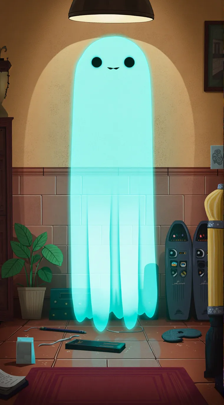 ai character: Cute ghost background