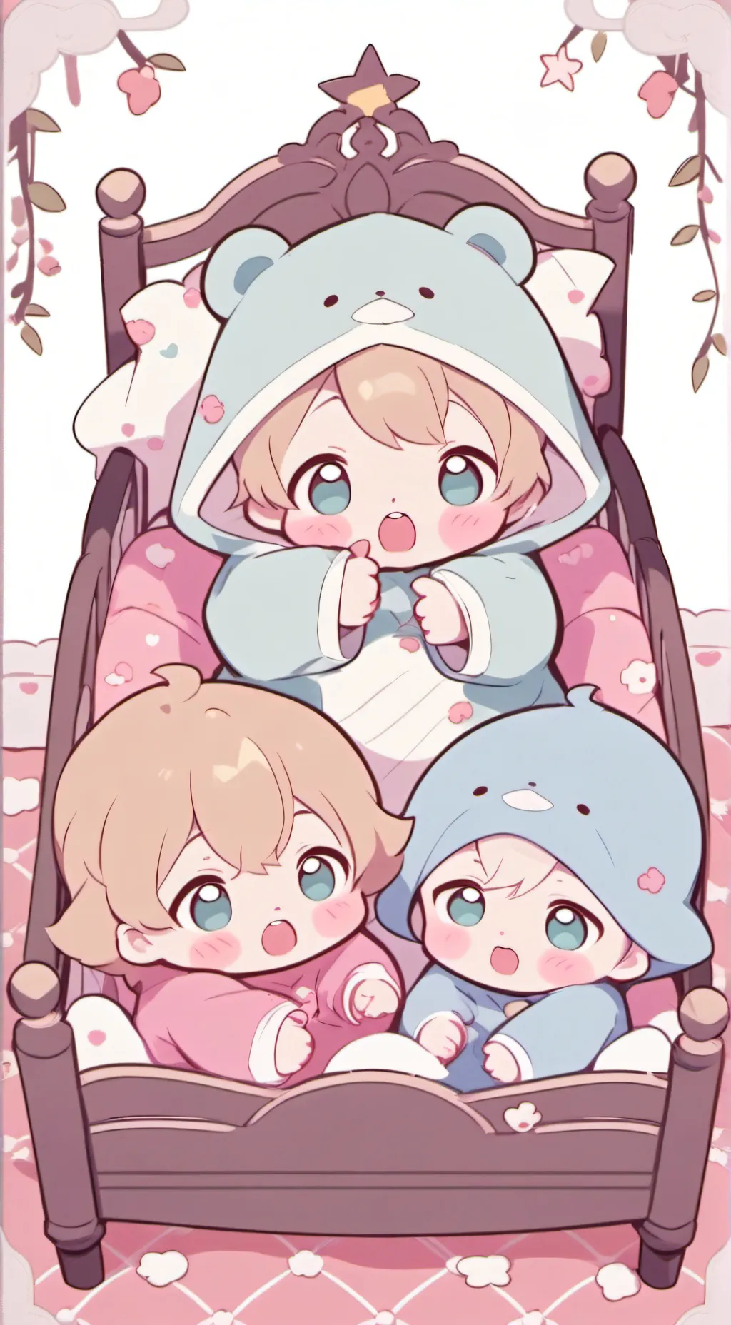 ai character: baby triplets background
