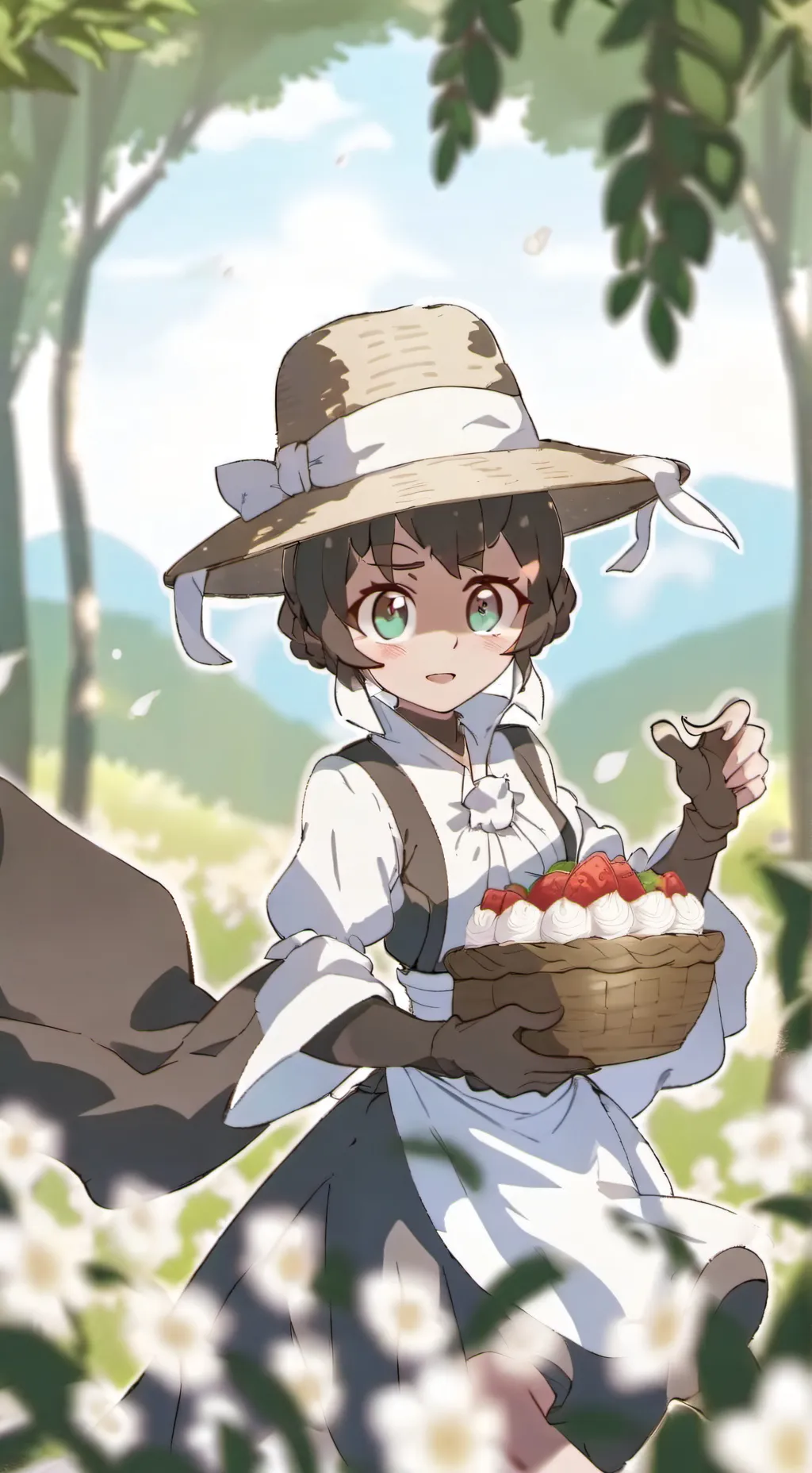 ai character: fruit cake  background