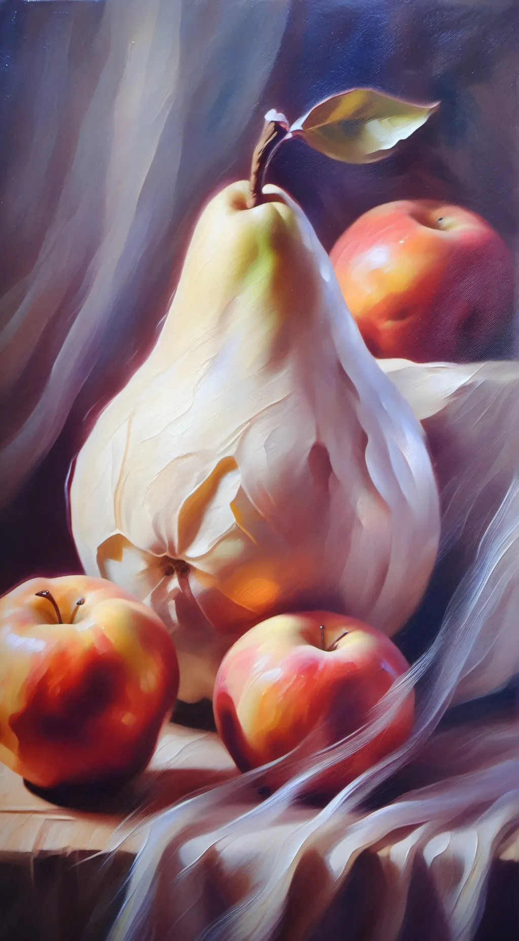 ai character: pomme ou poire background