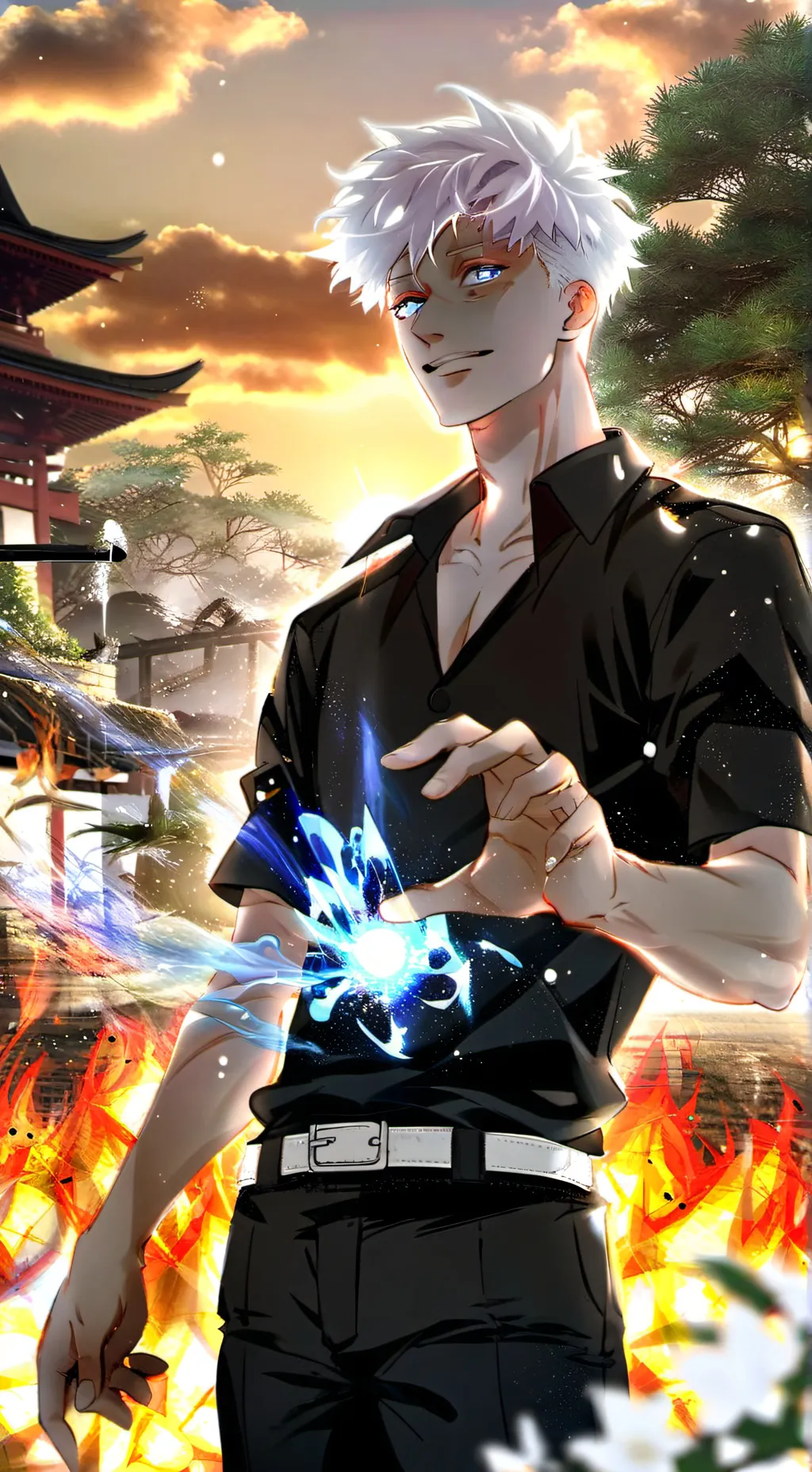 ai character: Gojo vs Sukuna  background