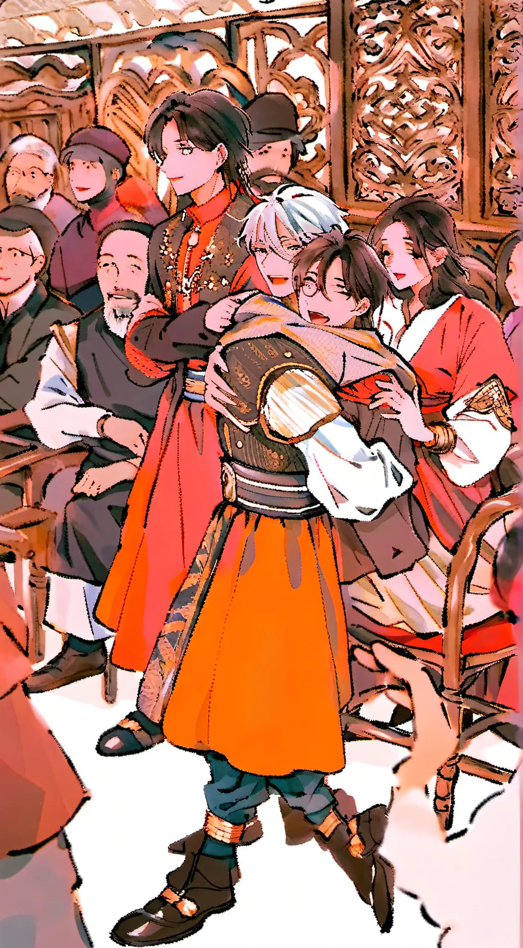 ai character: Cuddle party background