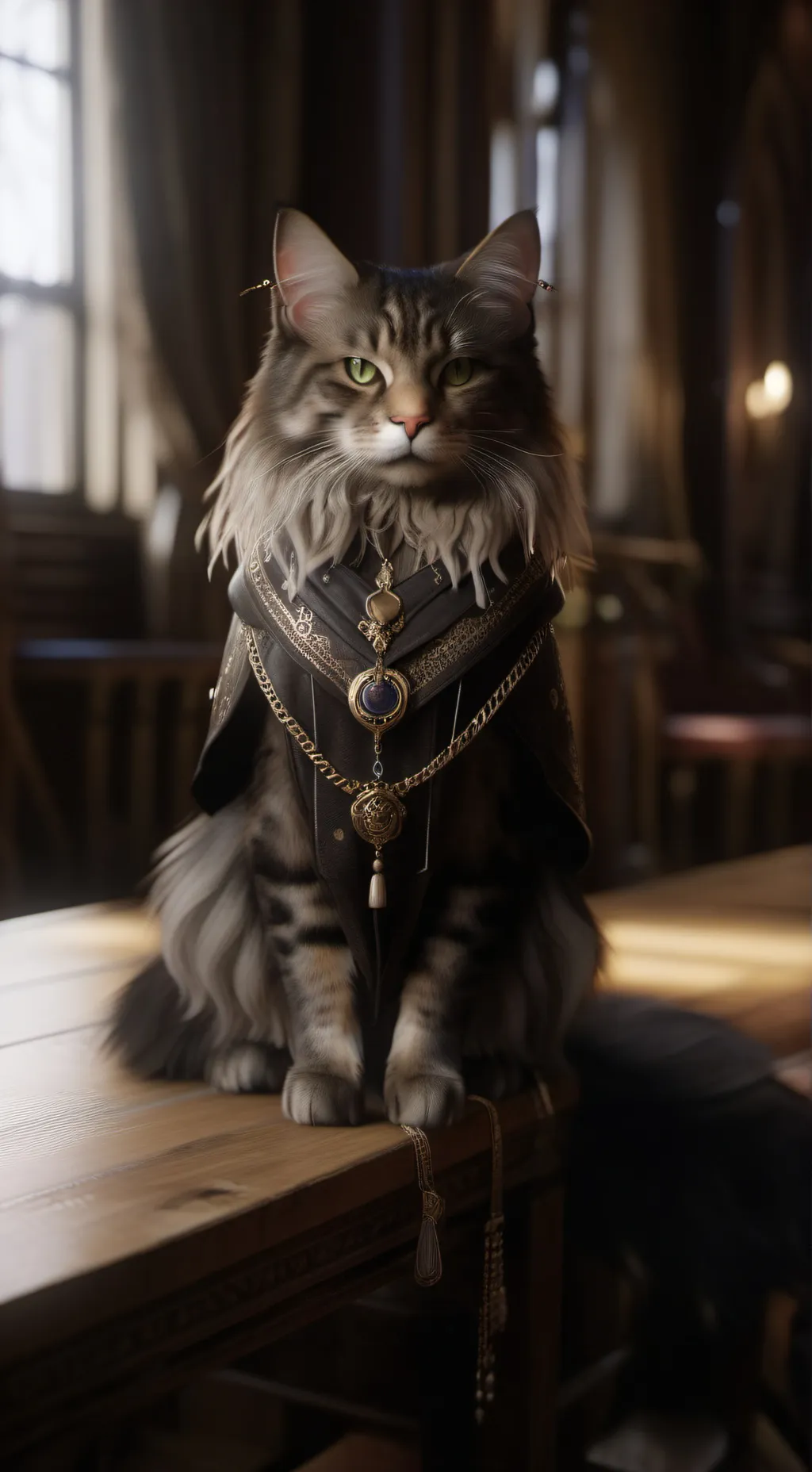 ai character: real cat background
