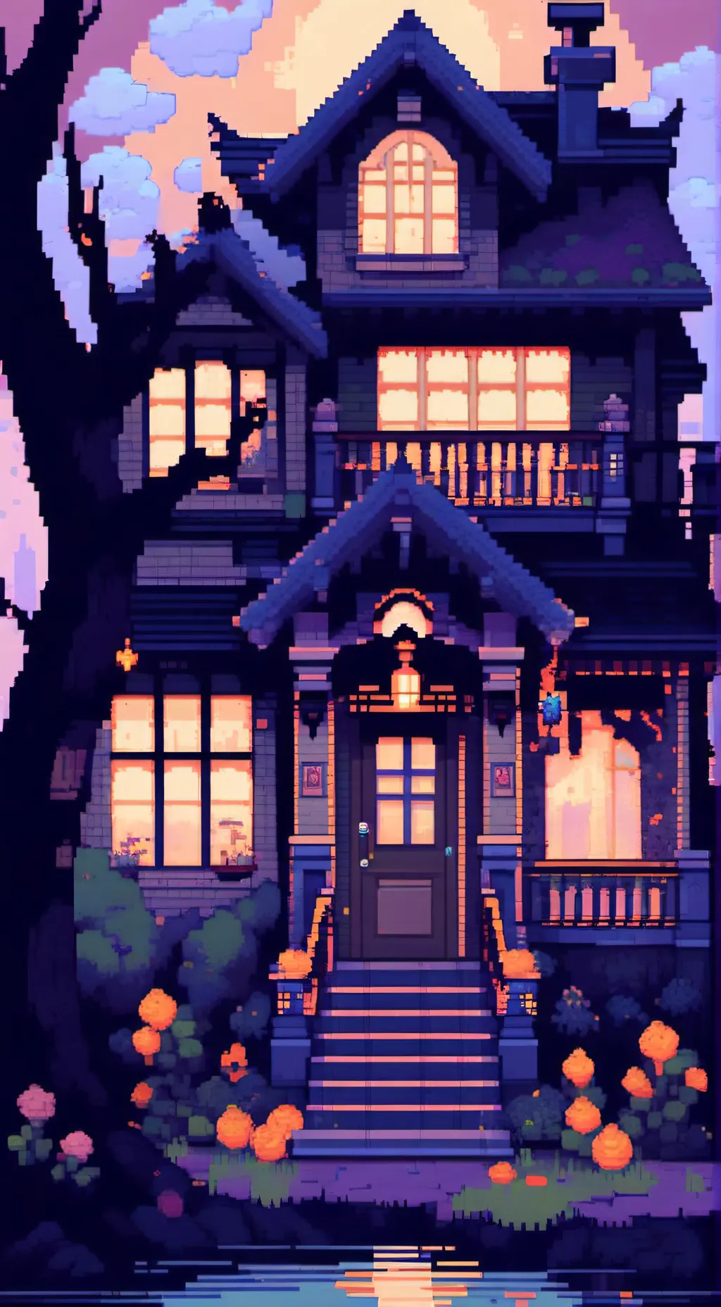 ai character:  casa assombrada  background
