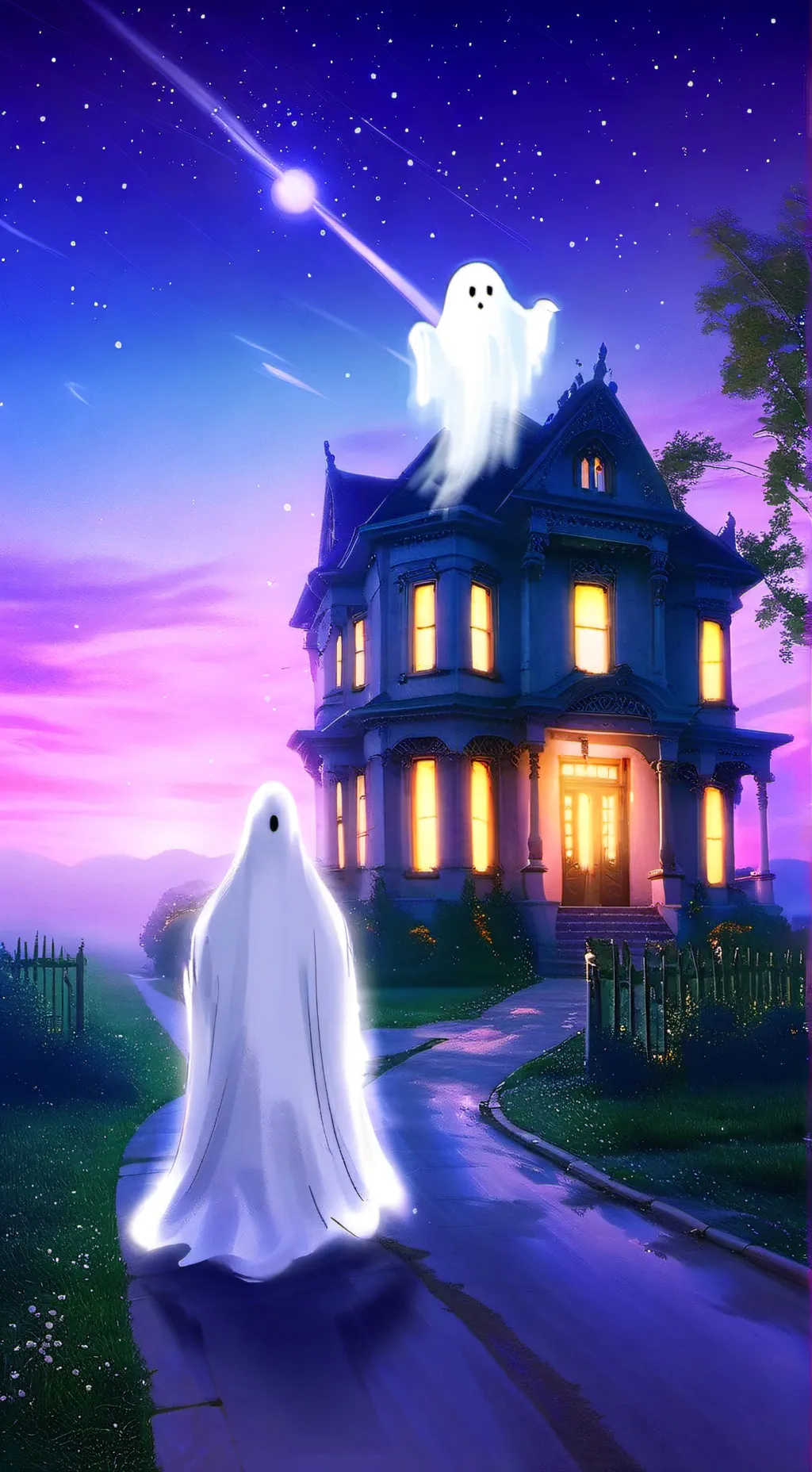 ai character: Cotton ghost (t.h) background