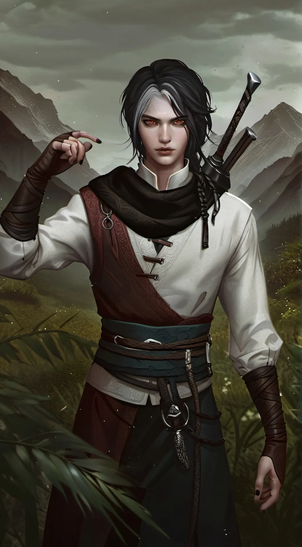 ai character: Red background