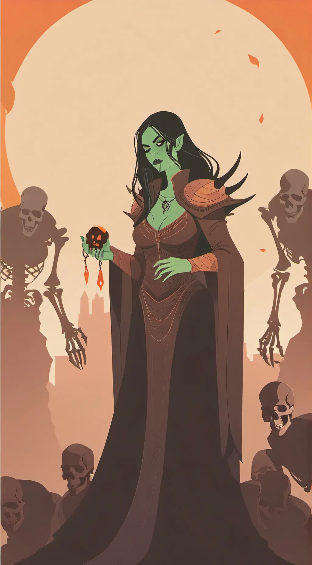 ai character: Neeva dark fingers background