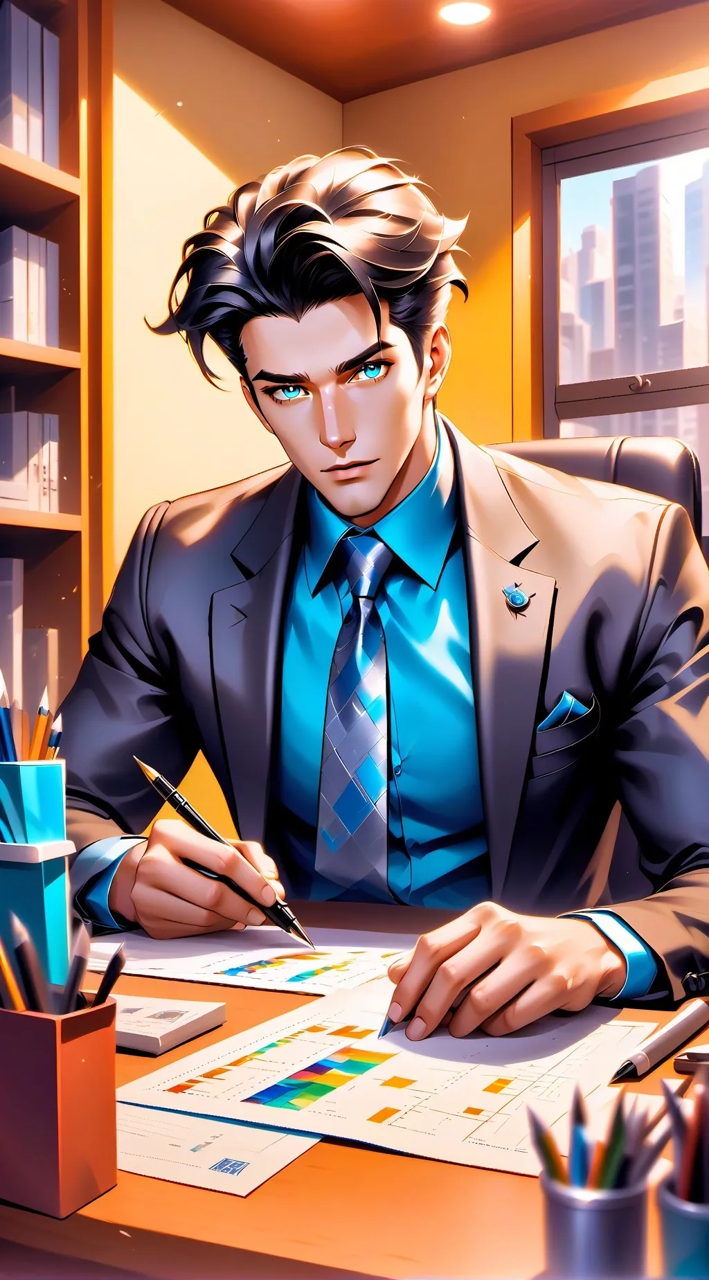ai character: Ethan  background