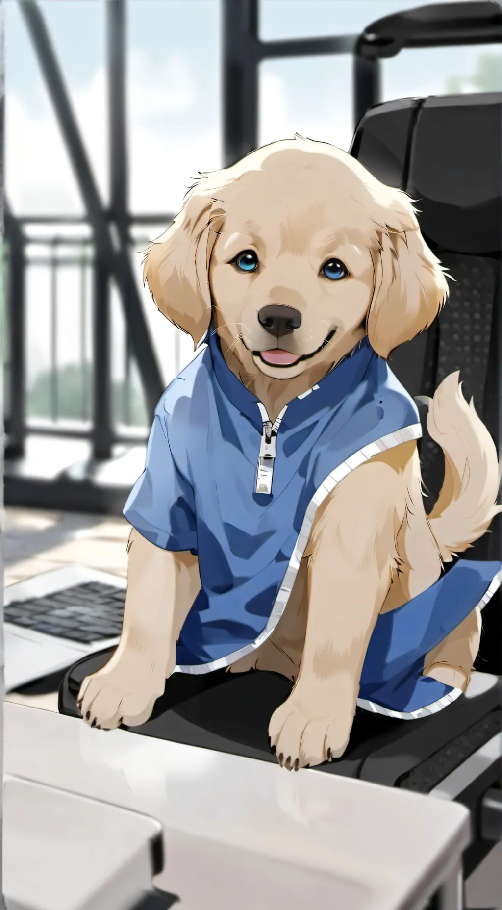 ai character: Ruffles  background