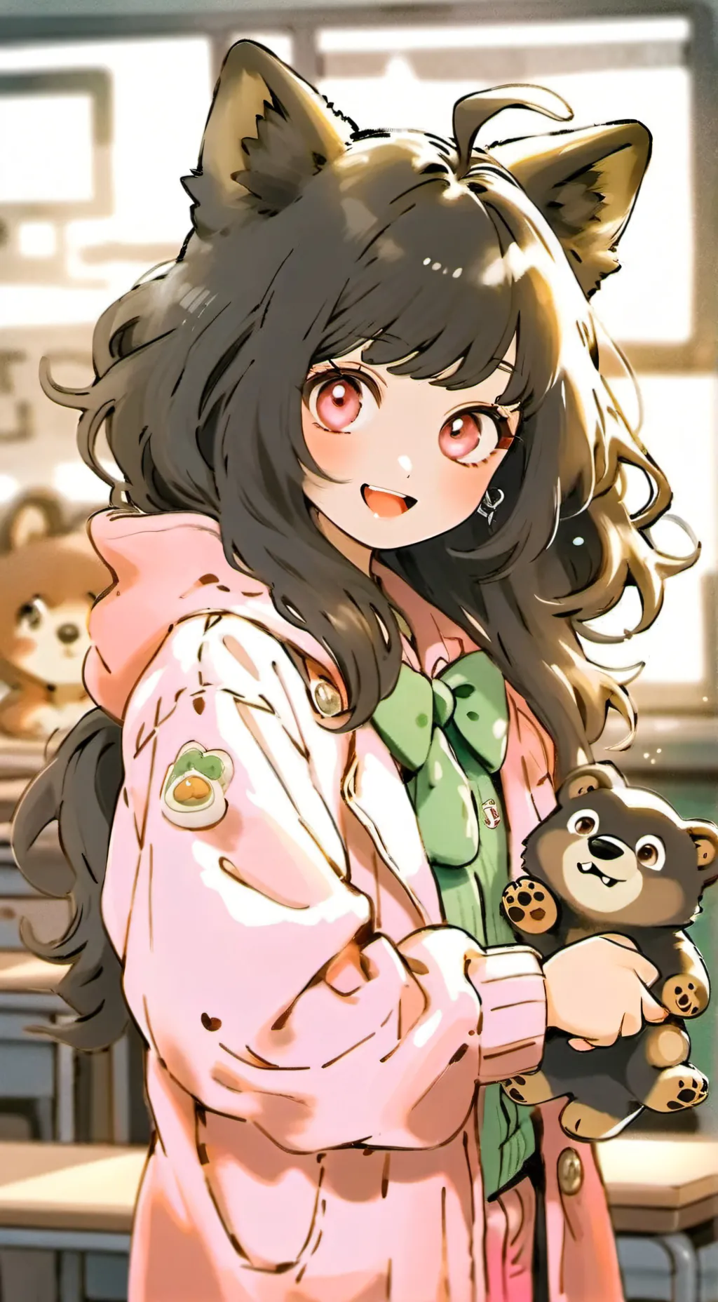 ai character: Lucy wood background