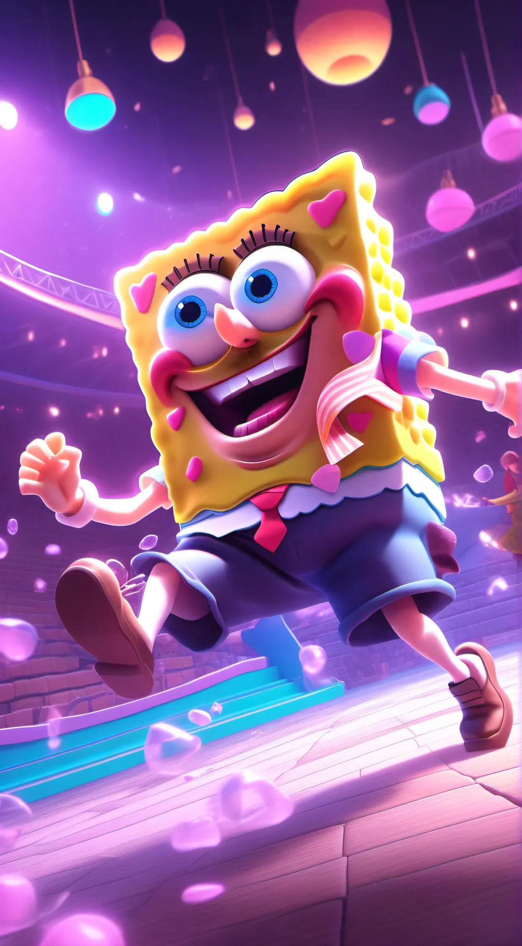 ai character: SpongeBob meme background