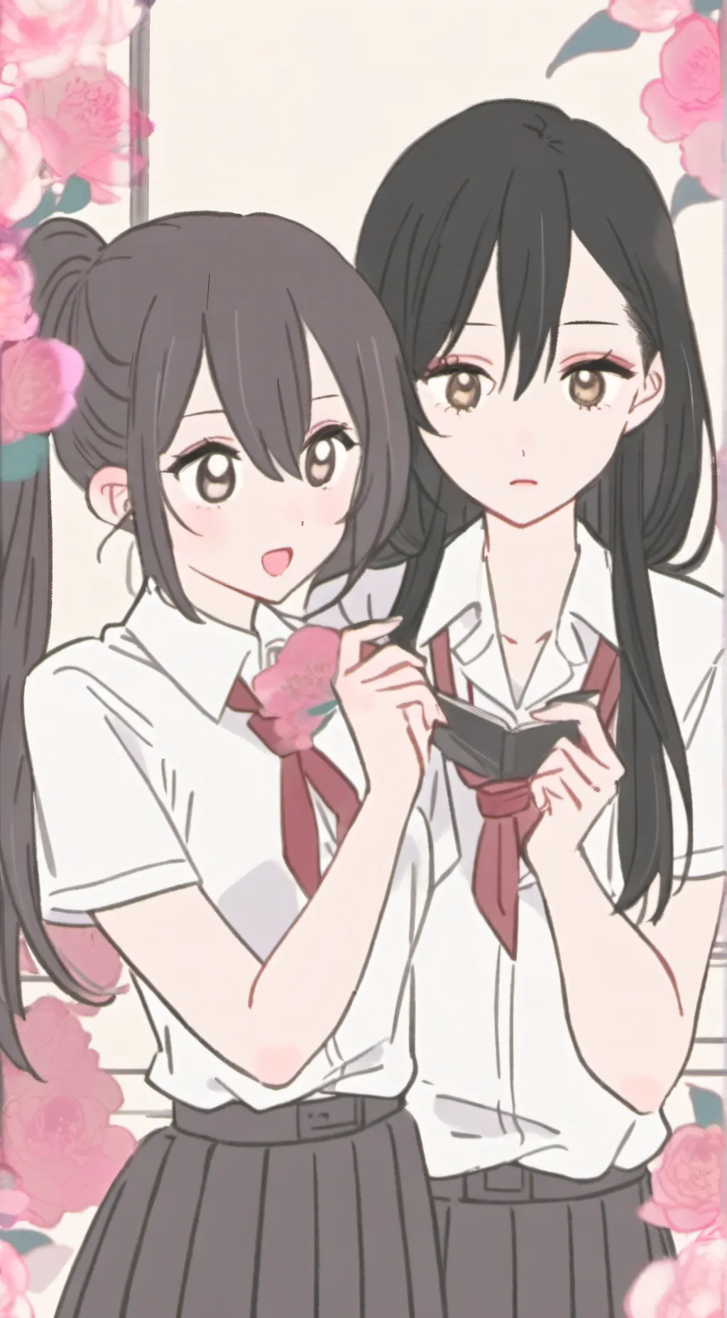ai character: Ella and Yuri  background