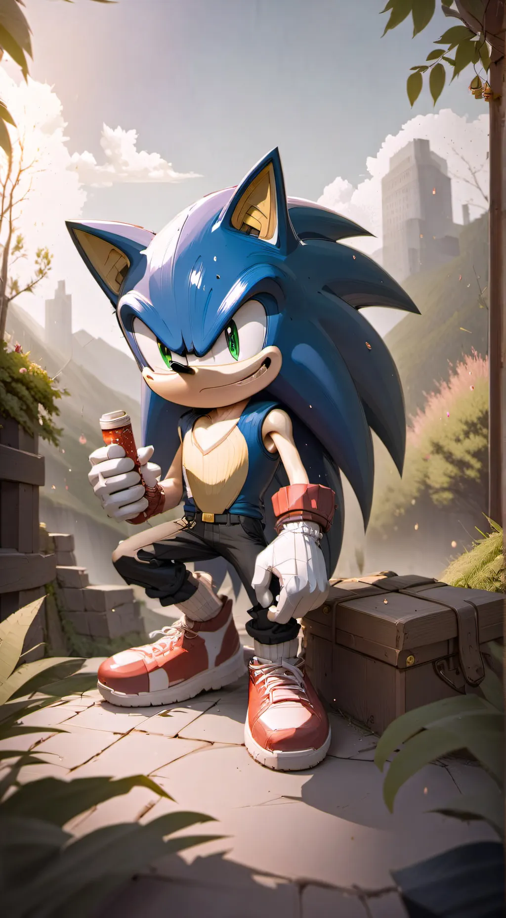 ai character: sonic💨 background