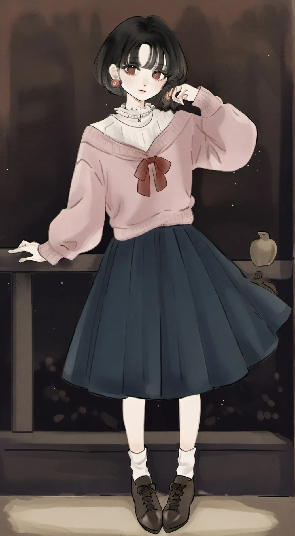 ai character: okarunXmomo background
