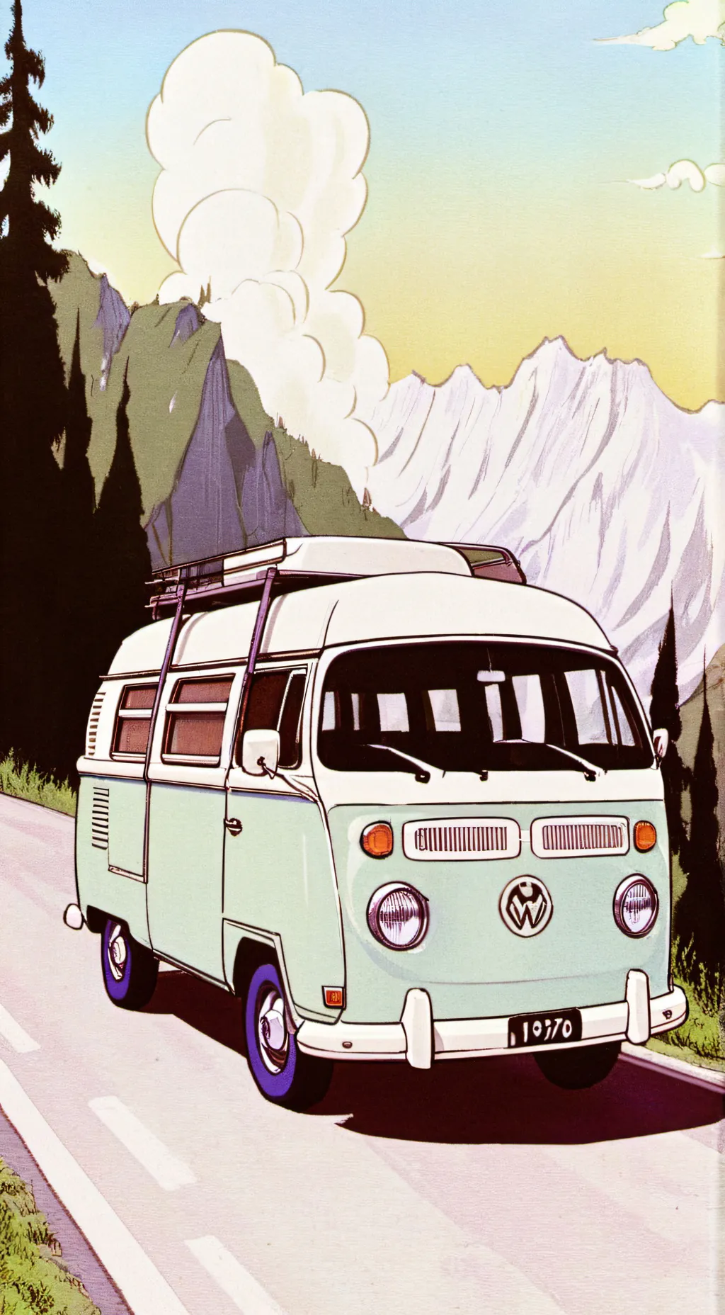 ai character: HH, Road Trip background