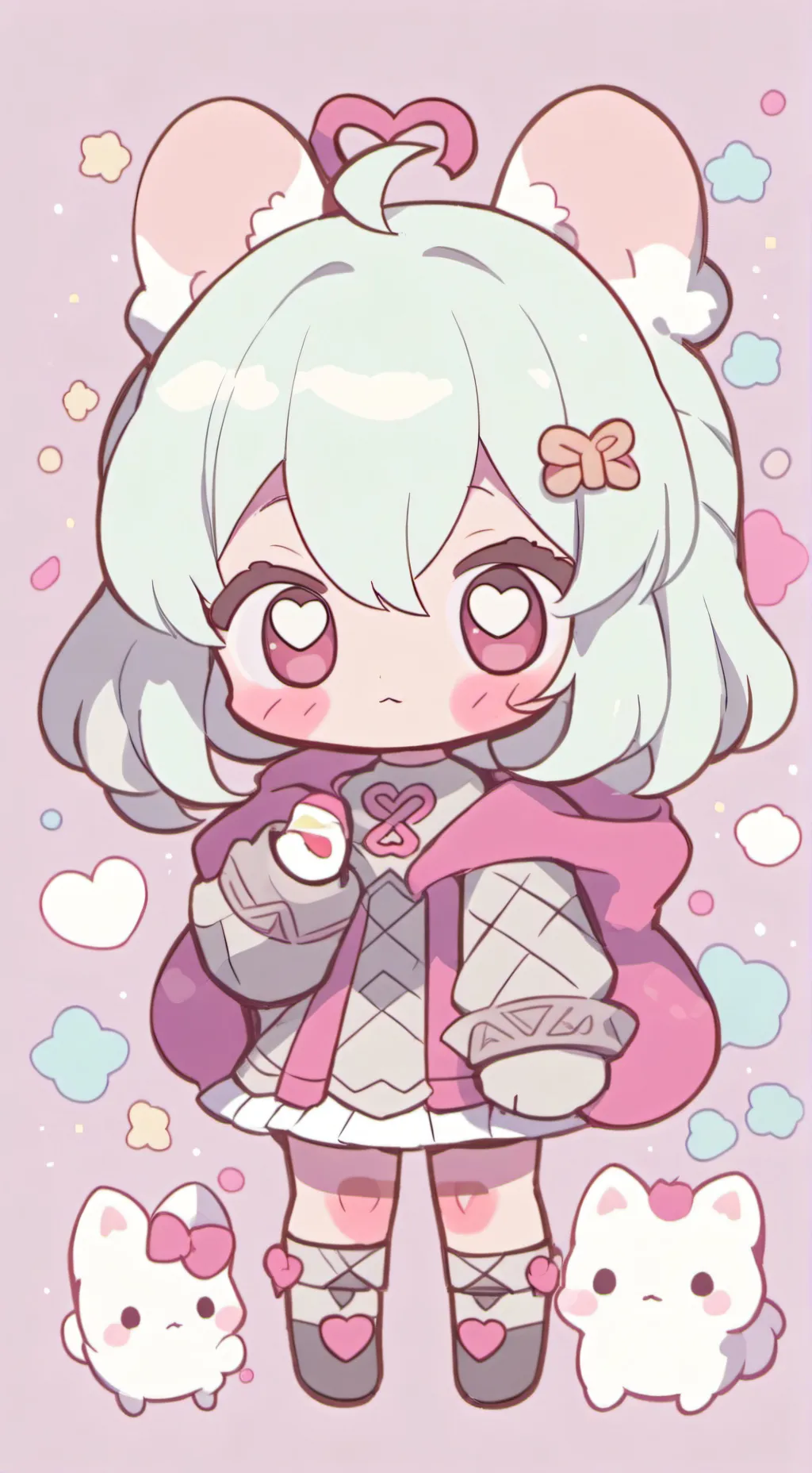 ai character: coneja cute bb background