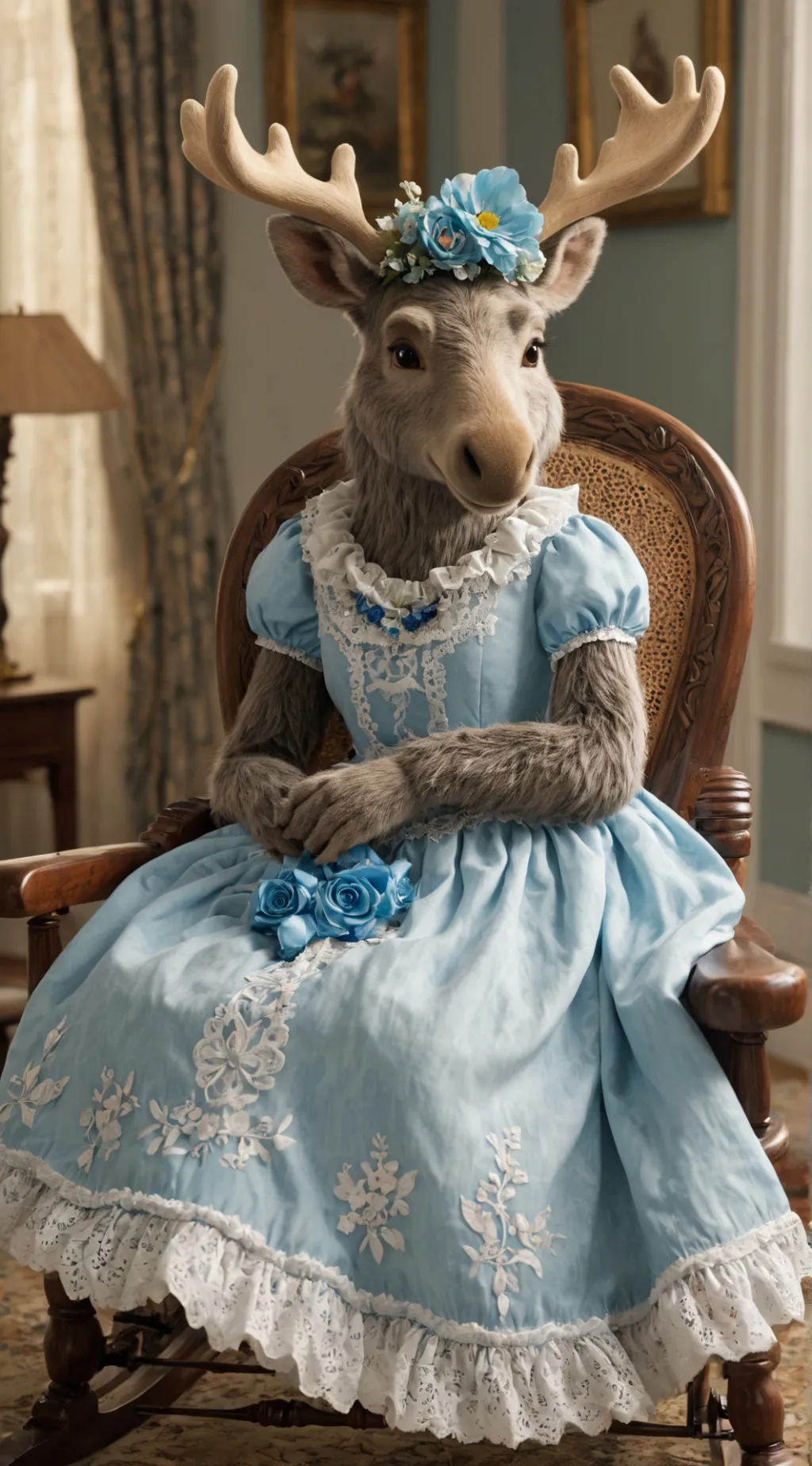 ai character: Miss Mary Moose background